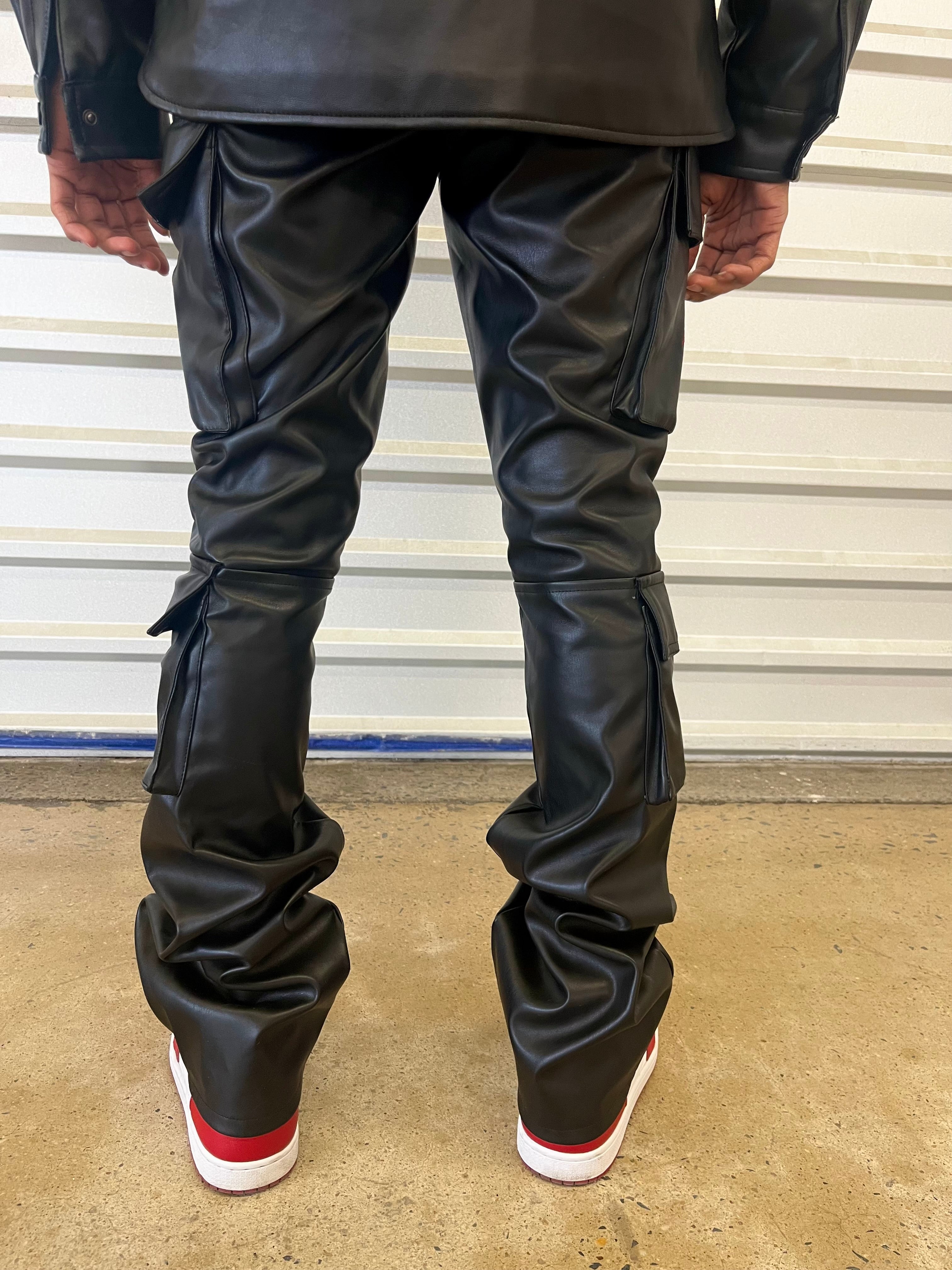 Premium Leather Cargo Pants