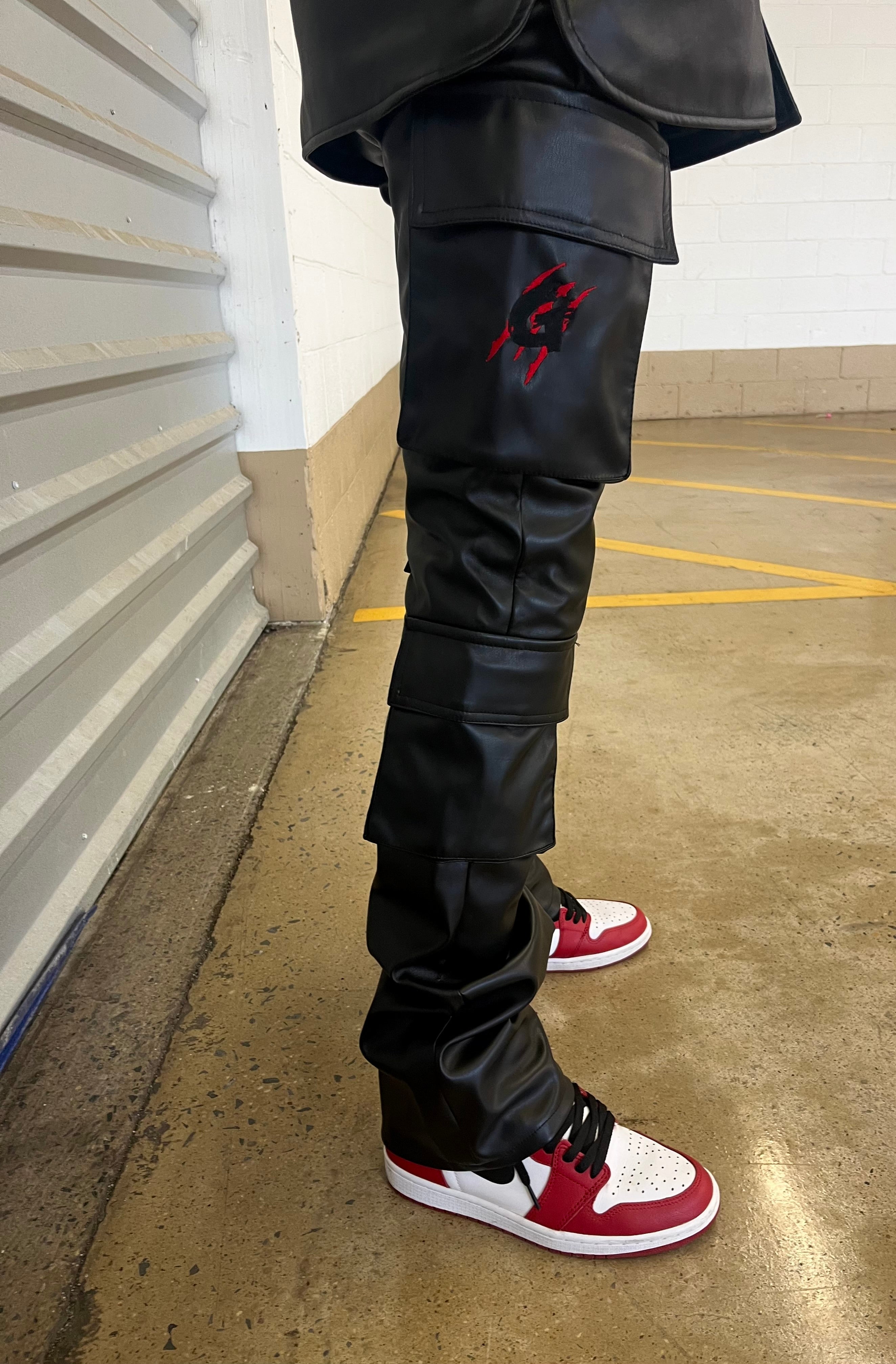 Premium Leather Cargo Pants
